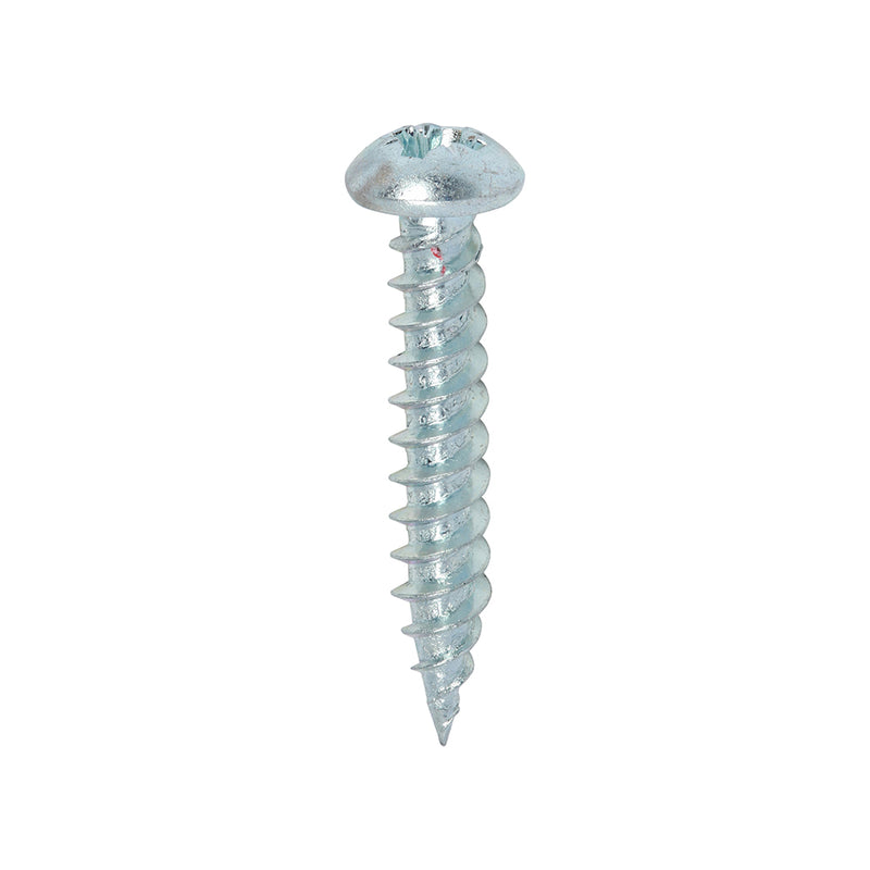 Twin-Thread Woodscrew - Zinc - Roundhead