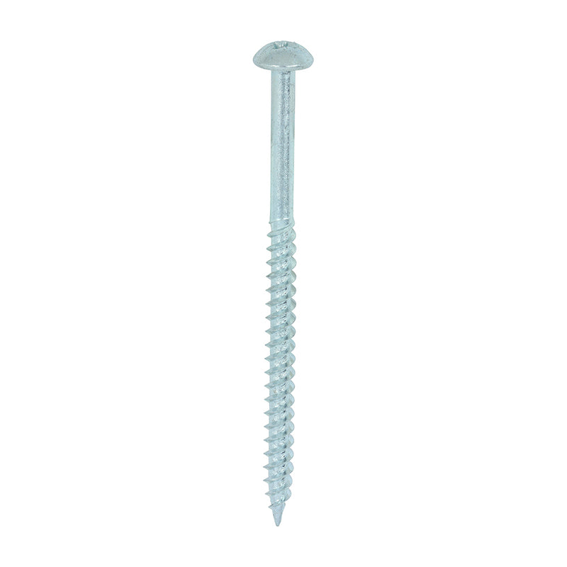 Twin-Thread Woodscrew - Zinc - Roundhead