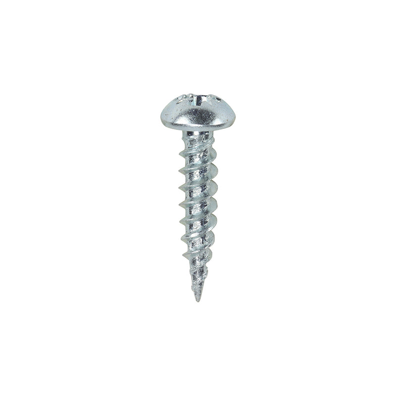 Twin-Thread Woodscrew - Zinc - Roundhead