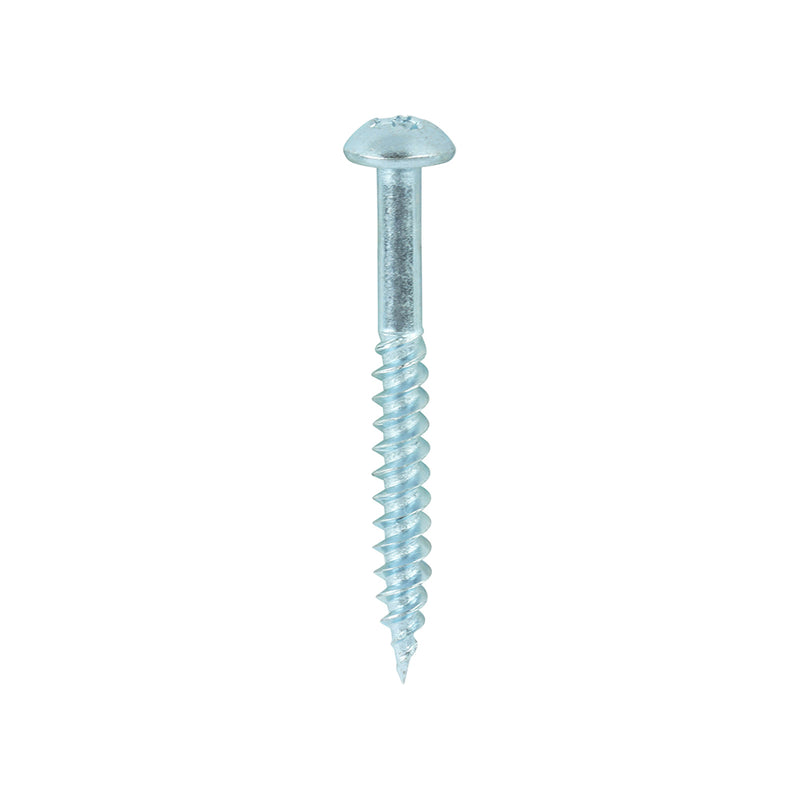 Twin-Thread Woodscrew - Zinc - Roundhead