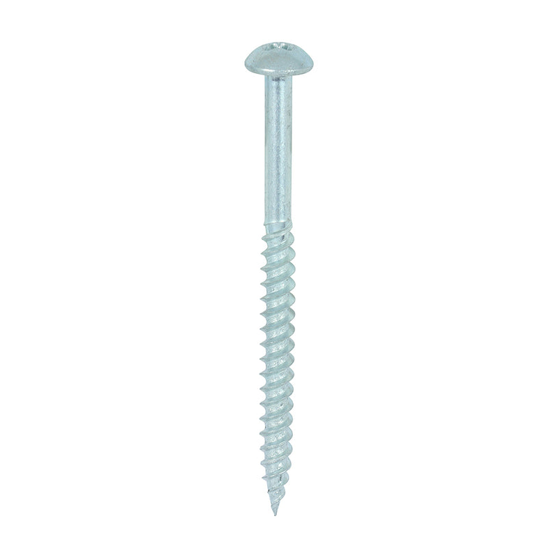 Twin-Thread Woodscrew - Zinc - Roundhead