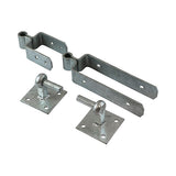 Fieldgate Hinge Sets - Double Strap Fieldgate Hinge Set With Hook On Plate