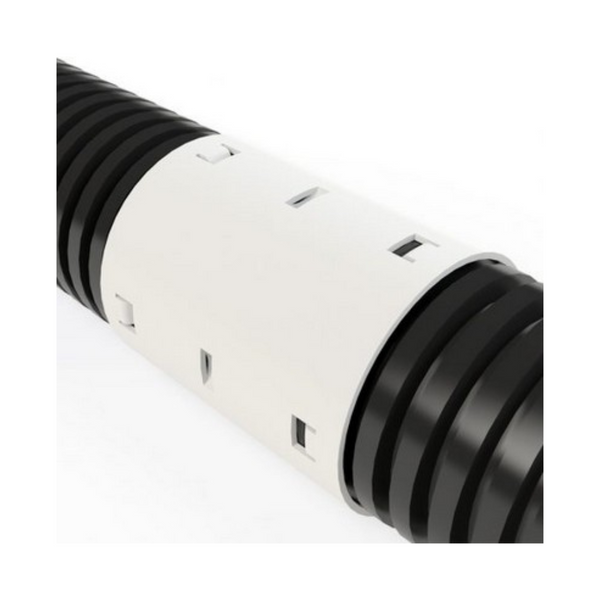 Land Drainage Pipe Connectors, designed to securely join two sections of land drainage pipes, ensuring a leak-free connection for efficient water flow. Ideal for agricultural, landscaping, and construction drainage systems, these connectors provide a reliable solution for extending or repairing pipes. Image highlights the durable construction, easy-to-use design, and compatibility with various pipe sizes, ensuring optimal performance in drainage systems