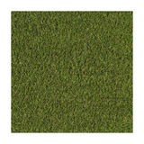 Square patch of green artificial grass on a white background