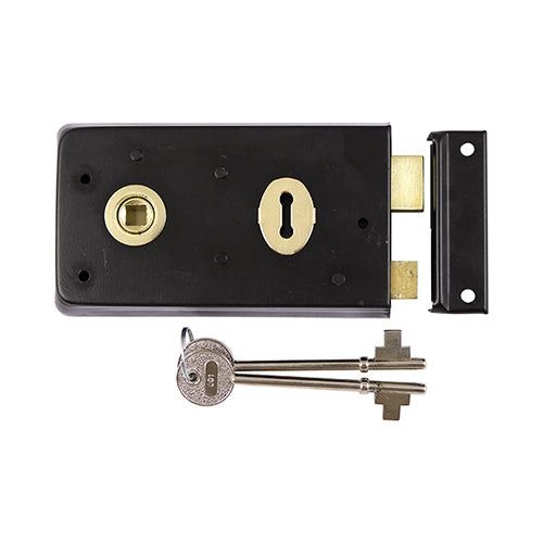 Exterior Gate & Door Furniture - Rim Sash Lock - Inward & Outward Keep