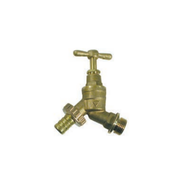 Brass hose union bib tap, designed for durable and secure water connection in irrigation systems. Made from corrosion-resistant brass, it features a union mechanism for easy hose attachment and disconnection, ensuring reliable water flow and long-lasting performance