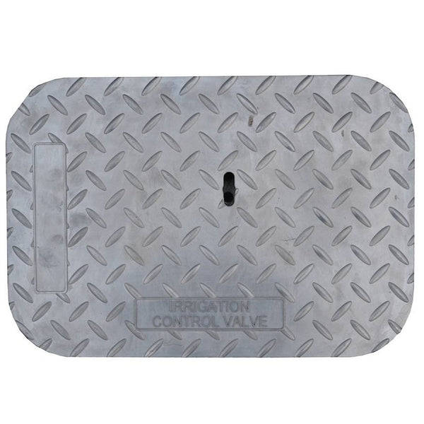 Carson Vandal Resistant Metal Valve Box Lids, heavy-duty lids designed to securely cover and protect irrigation system valve boxes. Made from durable metal, these lids are resistant to tampering and vandalism, providing long-lasting security and protection for system components