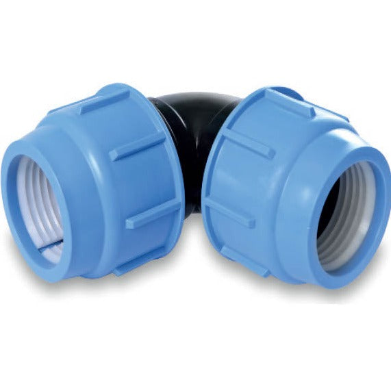 Elbows designed to change the direction of water flow in irrigation systems, providing a reliable, leak-free connection. Ideal for navigating corners or redirecting flow in various pipe systems, these fittings ensure smooth transitions. Image highlights the durable construction and clear connection details for easy installation and compatibility with a range of pipe sizes and materials