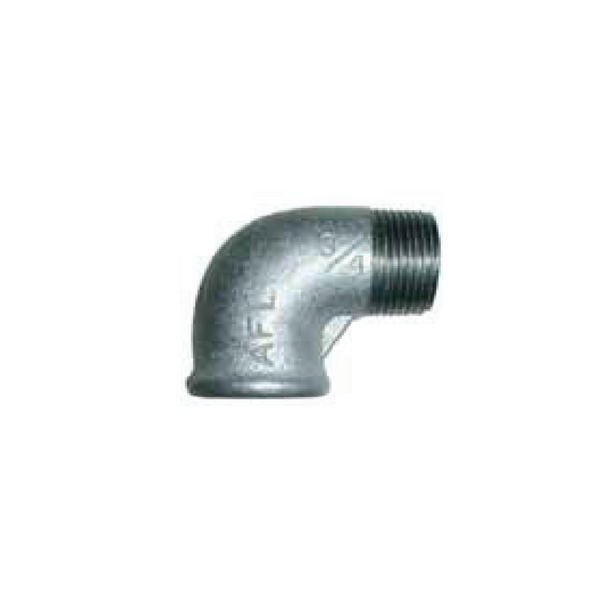 90º Elbows (Male/Female), designed to change the direction of pipe flow by 90 degrees in irrigation and water systems. These fittings feature male and female threaded ends for secure, leak-free connections. Image highlights the durable construction, easy installation, and reliable performance, making them ideal for creating efficient directional turns in pipe systems