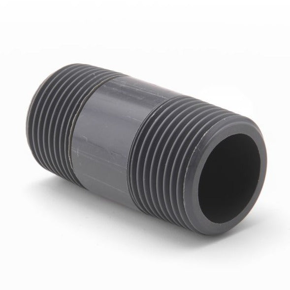Threaded barrel nipples, designed to connect two threaded pipes or fittings in irrigation and plumbing systems. Made from durable materials, these nipples provide a secure, leak-free connection, extending pipe length or adjusting system configurations with ease