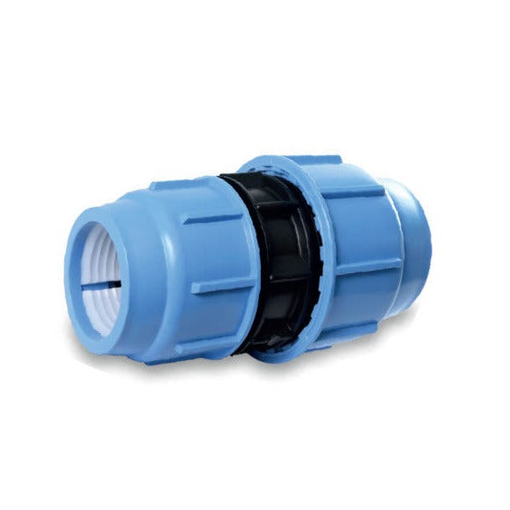 Reducing Couplings designed to connect two pipes of different sizes, ensuring a secure and leak-free transition between various pipe diameters in irrigation systems. These couplings allow for efficient water flow management while accommodating different pipe materials. Image highlights the durable construction and clear sizing details for easy installation and compatibility with a range of systems