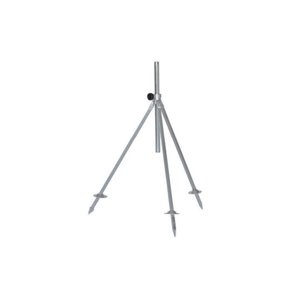 Irrigation tripod, designed to securely support irrigation equipment such as sprinklers or spray nozzles. Built from durable, weather-resistant materials, it offers adjustable height and stability, ensuring optimal coverage and efficient water distribution in agricultural or landscaping applications
